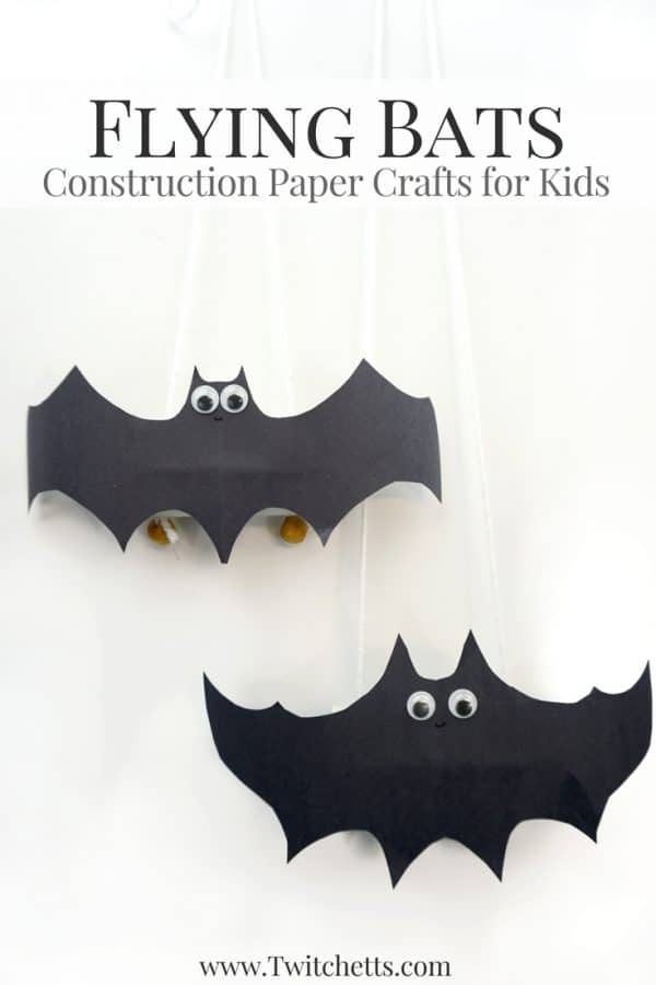 How to make fun construction paper bats that fly! Twitchetts