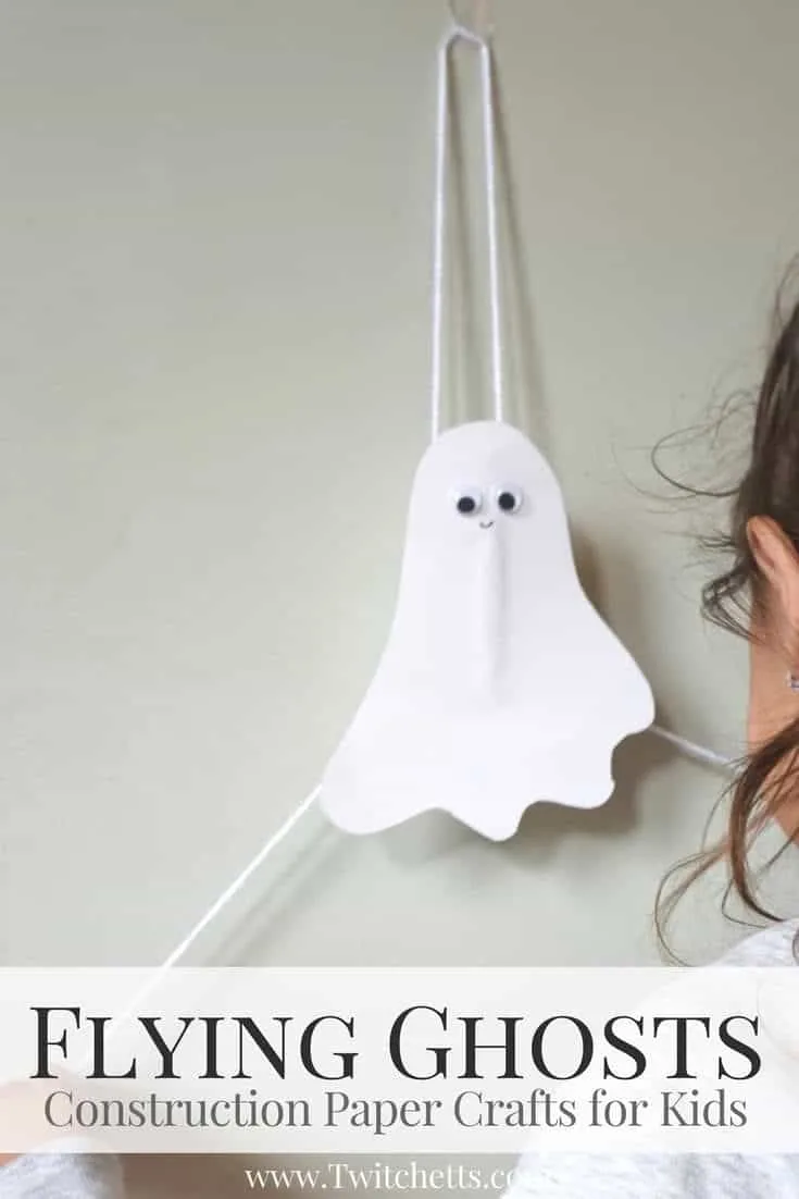 How to make fun flying construction paper ghosts - Twitchetts