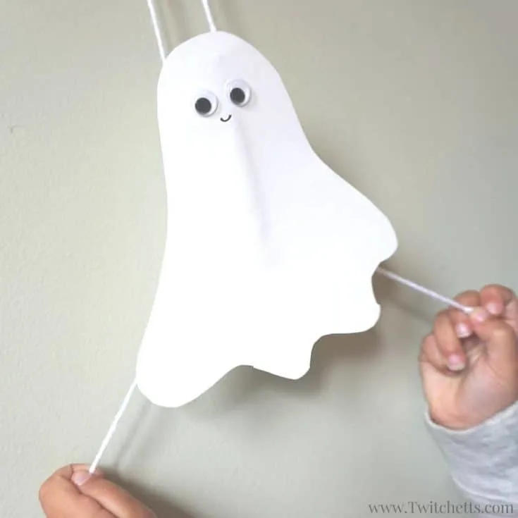 How to make fun flying construction paper ghosts - Twitchetts