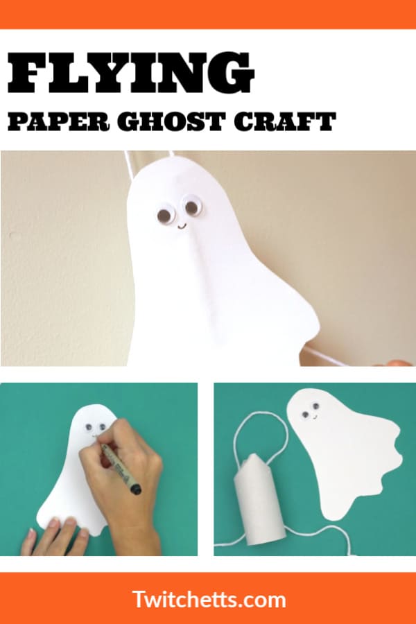 create a flying paper ghost craft that will actually soar up the walls! A super fun Halloween kids craft! #twitchetts