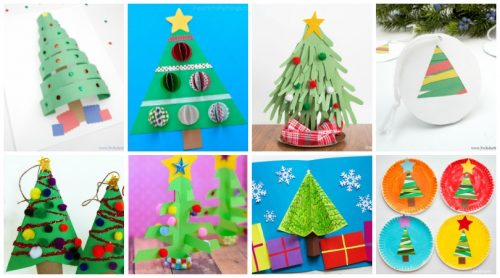 How to make an easy construction paper Christmas tree ornament - Twitchetts