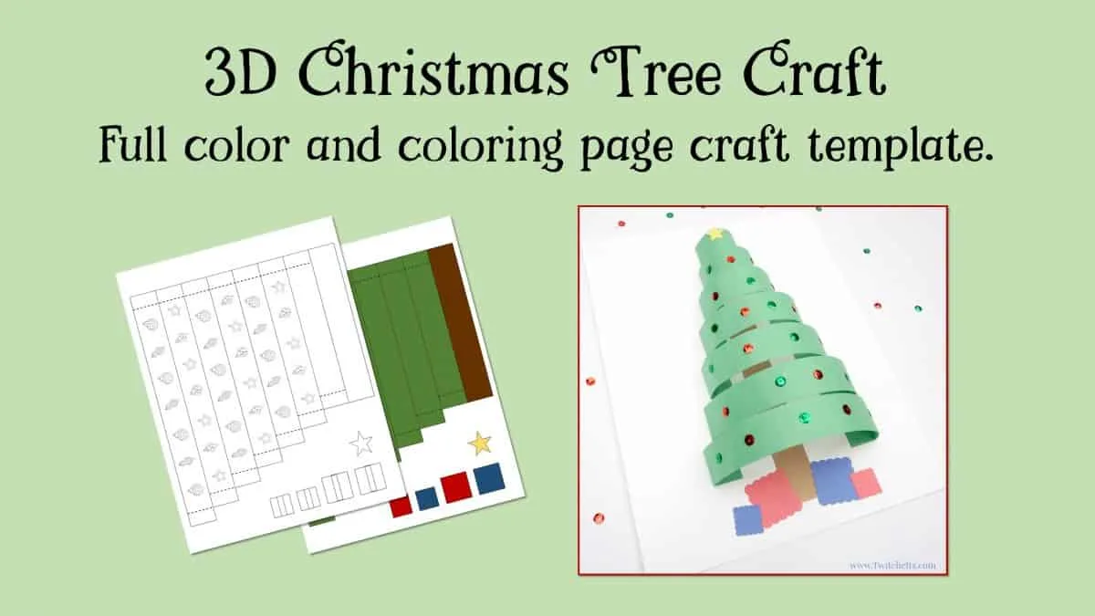 How to make a fun 3D paper Christmas tree craft with construction paper -  Twitchetts