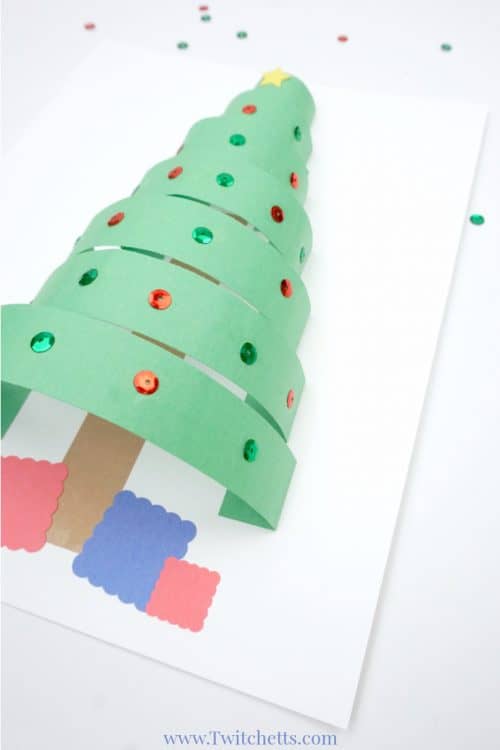 How to make a fun 3D paper Christmas tree craft - Twitchetts