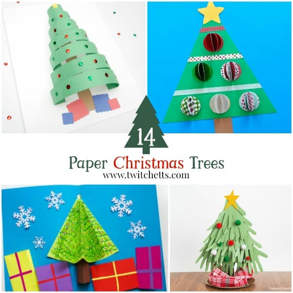 15 fun construction paper Christmas trees for kids - Twitchetts