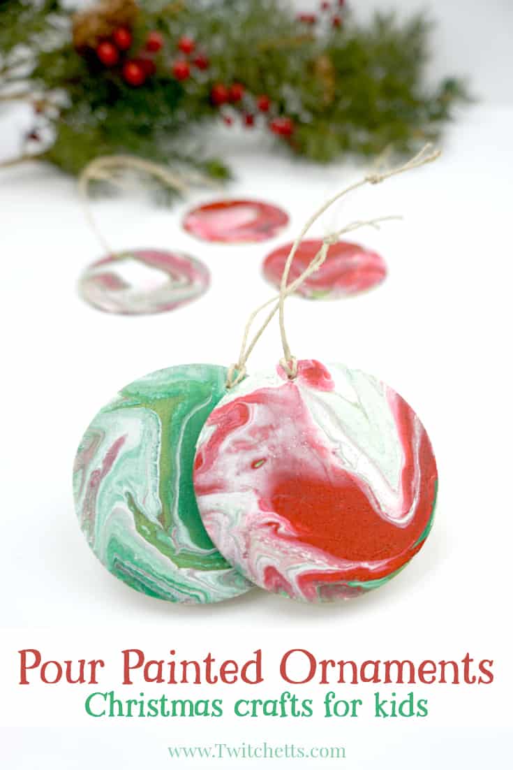 How to make acrylic poured Christmas ornaments the easy way!
