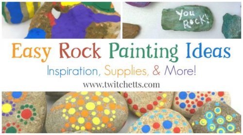 Images of painted rocks. Text Reads: "Easy Rock Painting Ideas. Inspiration, supplies, and more!"
