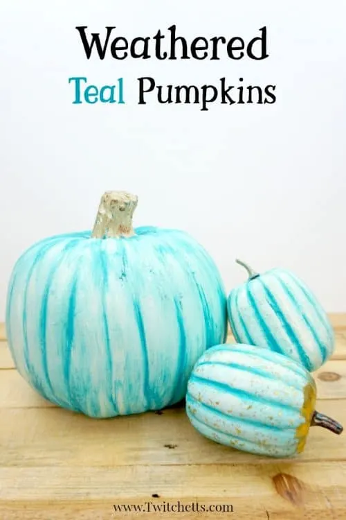 Fun teal painted plastic pumpkin to place on your porch this Halloween season. The first of this year's teal pumpkin ideas! #teal #pumpkin #decor #paintedpumpkin #paintedplastic #plasticpumpkin #inexpensivedecor #falldecor #halloween #twitchetts