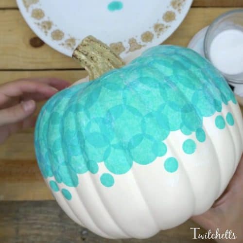 Create a teal tissue paper pumpkin that you can use to decorate your porch this Halloween. Fun teal pumpkin ideas for this year!