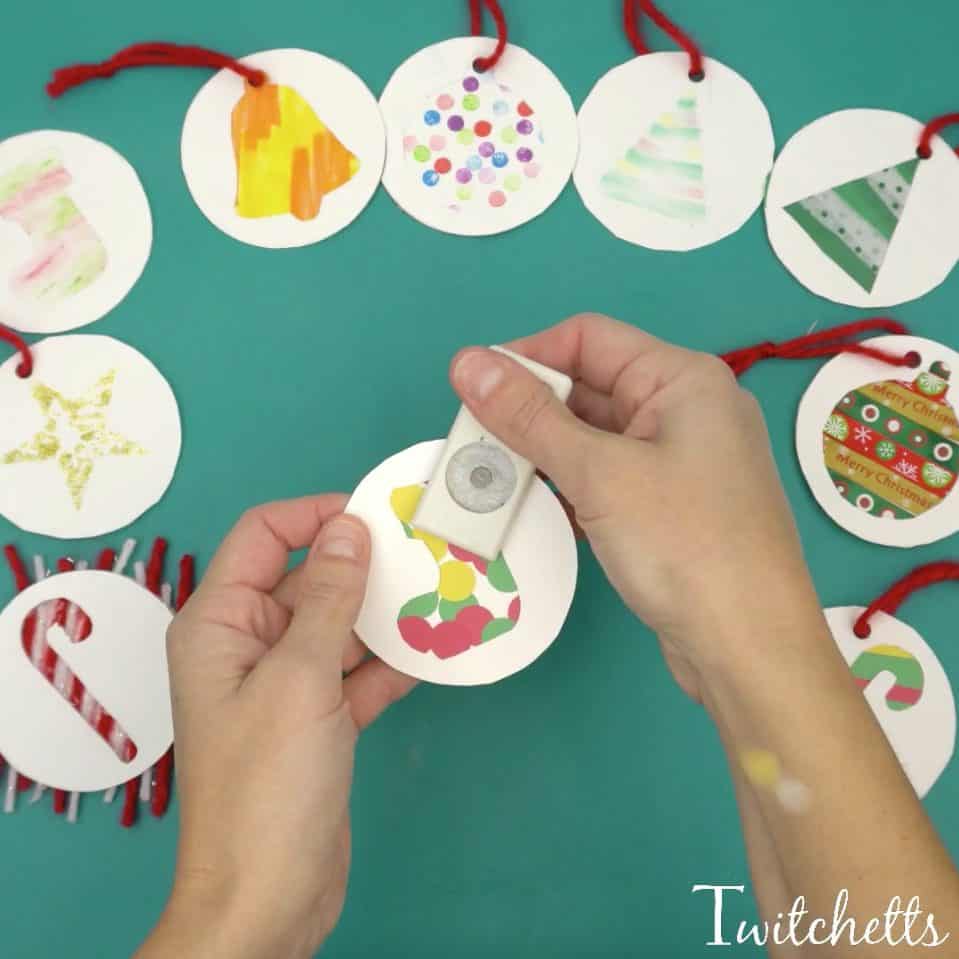 3 easy classroom Christmas ornament crafts made with 1 template
