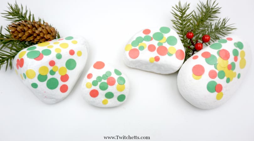 These construction paper dotted rocks are a fun twist on stone painting.