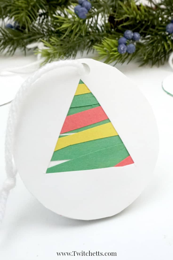 How to make an easy construction paper Christmas tree ornament  Twitchetts
