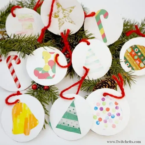 Scrapbook Paper Tree Ornaments Craft - Mom Does Reviews