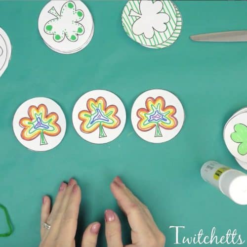 Use our 3D Paper Shamrock Template to create a fun mobile!  It's the perfect St Patrick's Day craft for kids of all ages.