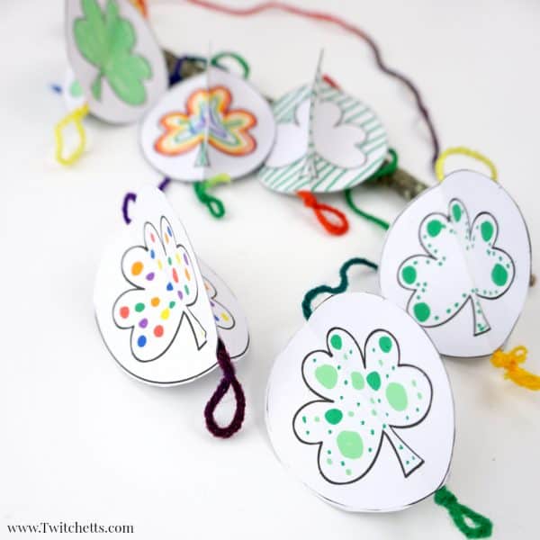 How to make a 3D paper shamrock mobile with our shamrock template