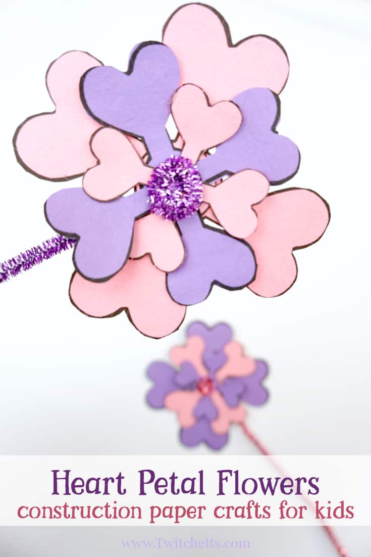 Construction Paper Flowers Made From Paper Hearts