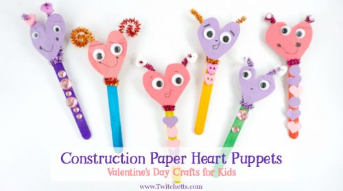 Break out your construction paper and create these amazing paper heart puppets!  These make an amazing Valentine's Day invitation to create.