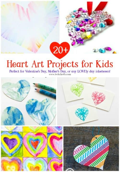 Over 20 Amazing Heart Art Projects. Perfect craft ideas for Valentine's Day, Mother's Day, or any day in between. From creative painting to upcycled creations, there is an art project for all ages.