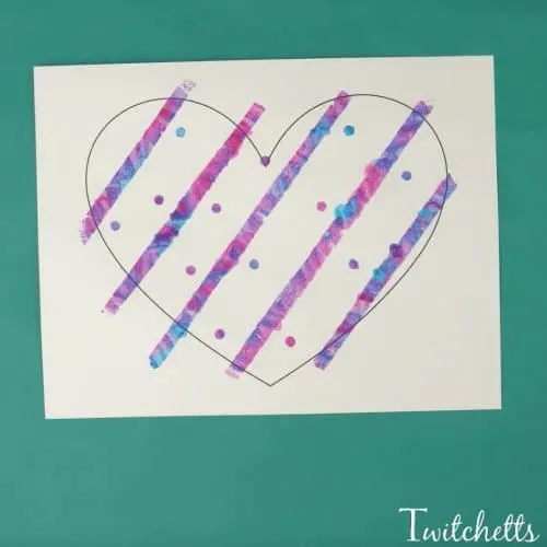 How to make a fun painted paper heart craft with your kids - Twitchetts