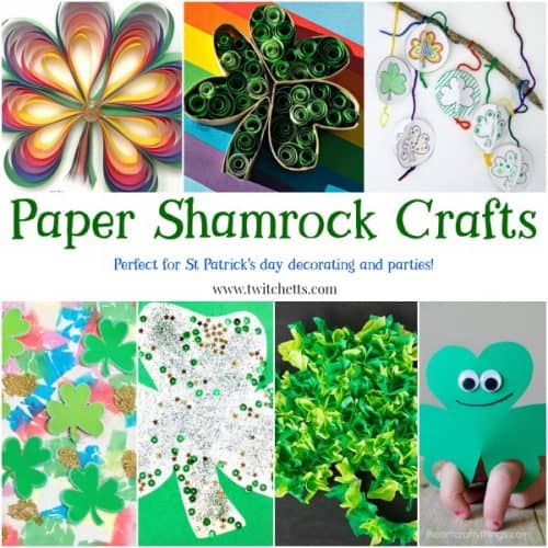 Paper Shamrocks. Fun St Patrick's Day crafts for kids. Perfect for decorating your classroom and entertaining at your St Patty's Day Party