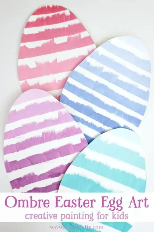 This beautiful ombre Easter Egg art project teaches kids about creating lighter and darker colors while making a fun Easter art project that kids will love! Grab some paints and lets explore this fun creative painting method!