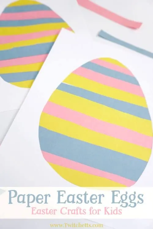 This simple paper Easter egg is the perfect craft for improving your child's scissor skills! From the classroom to the kitchen table, this Easter craft for kids is a fun and quick project. #twitchetts