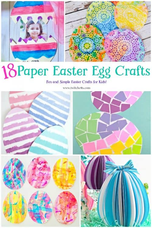 Paper Easter Eggs. Create fun paper eggs that are perfect for a fun Easter craft for kids. #papereasteregg #eastereggcraft #eastercraftforkids #eastereggs #paperegg #papercraftsforkids #constructionpaper #twitchetts