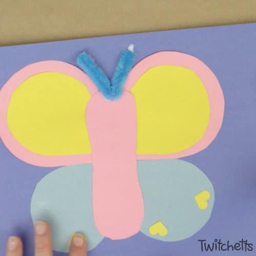 Your kids can create this easy paper butterfly when you set up an invitation to create. All it takes is some construction paper and a few other simple supplies and your kids will be ready to make their one of a kind butterfly craft.