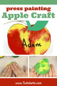 How to make a press painted apple craft for kids - Twitchetts