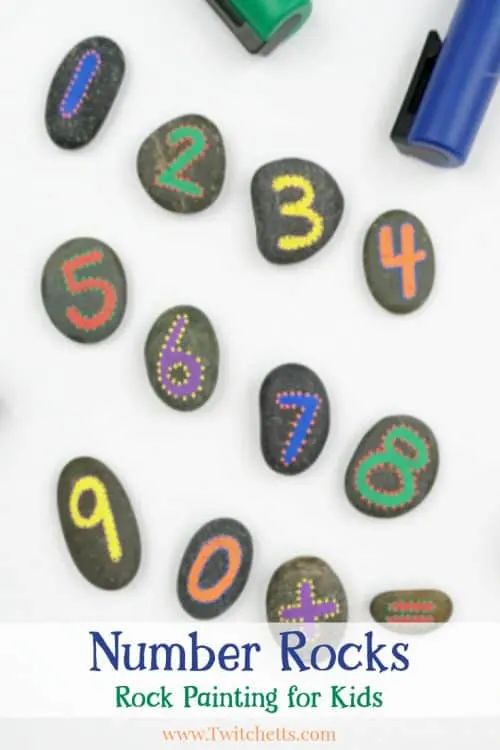 how to make simple number rocks for educational fun! #numbers #rocks #learning #kindergarten #preschool #math #fun #activitiesforkids #twitchetts