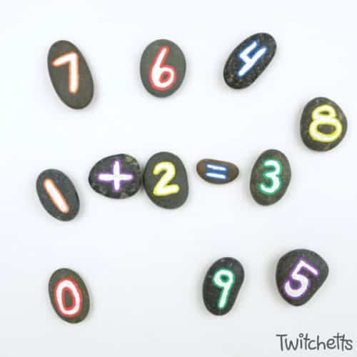 how to make simple number rocks for educational fun! #numbers #rocks #learning #kindergarten #preschool #math #fun #activitiesforkids #twitchetts