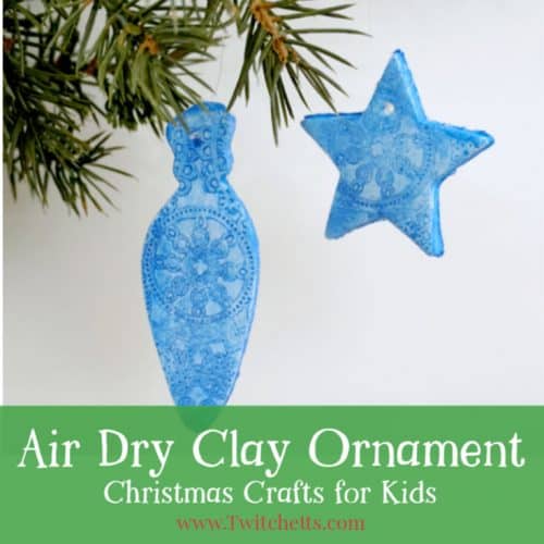 Learn how to make air dry clay Christmas ornaments with this simple and fun tutorial. Grab a cute cookie cutter and a doily to create a beautiful holiday decoration. #airdryclay #christmasornament #holidaydecor #giftideas #ornamentskidscanmake #cookiecutterornaments #craftsforkids #twitchetts