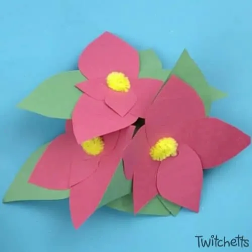 Paper Plate Poinsettia- Holiday Craft for Kids