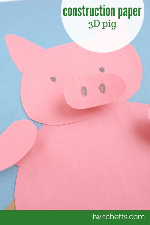 Construction Paper 3D Pig