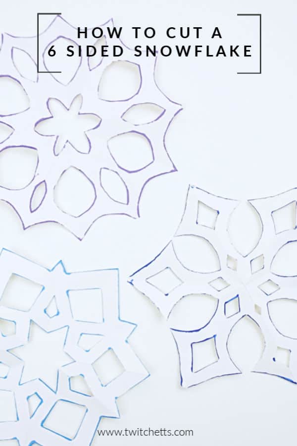 How to make a six sided snowflake paper craft with inked edges