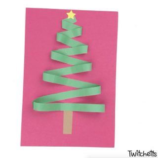 How to make a zig zag Christmas tree papercraft with kids - Twitchetts