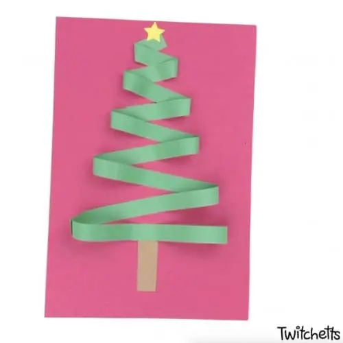 How to make a zig zag Christmas tree papercraft with kids - Twitchetts