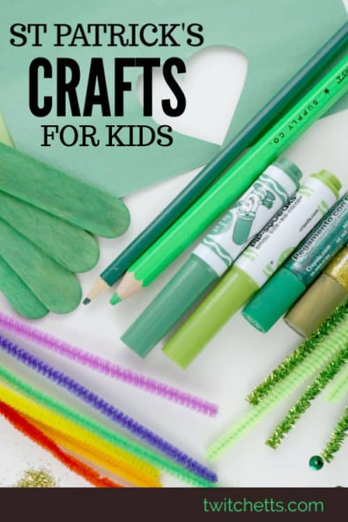 St Patrick's Day Arts and crafts. from shamrocks to four leaf clovers and the rainbows in between. There is something for everyone in this collection of St Patty's day collection of crafts for kids and art projects. #stpatricksdaycraft #stpattysdaycrafts #stpatricksdayart #shamrocks #fourleafclover #craftsforkids #artprojectsforkids #twitchetts