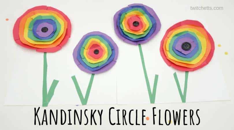 How to make beautiful Kandinsky circle flower craft with kids