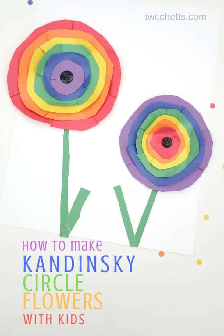How To Make beautiful Kandinsky Art For Kids Paper Flower Circles.