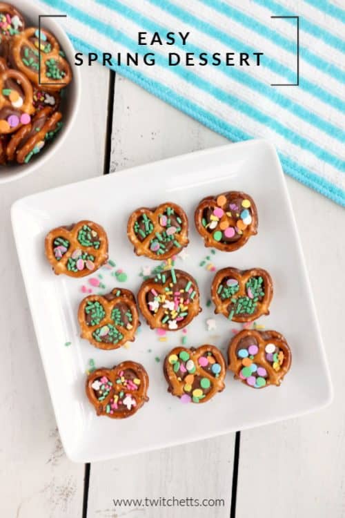 Easter pretzel treats with rolos. An easy Easter treat for kids to make and share with their friends this spring. #twitchetts