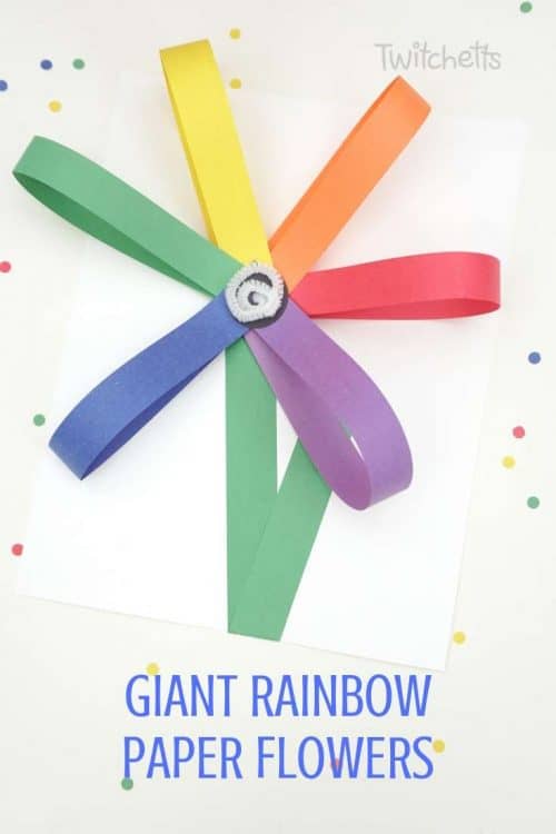 How to make giant rainbow paper flower craft with kids #twitchetts