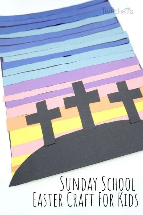 Super Simple Sunday School Easter Craft for Kids with 3 Crosses #Twitchetts