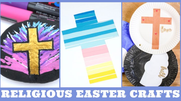 Images of Religious Easter crafts. Text reads 