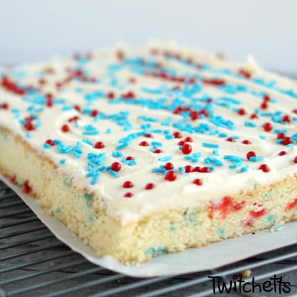 These red, white, and blue cookie bars are delicious and sure to be a hit at your 4th of July party or Memorial Day BBQ. Made from scratch, but super simple.  #twitchetts
