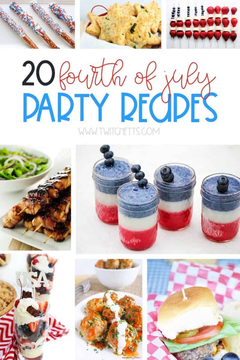 These 4th of July party recipes are fun, delicious, and perfect for any patriotic gathering. From BBQs to pot lucks, find the perfect recipe for your holiday get together. #twitchetts