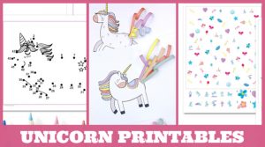 15 cute unicorn printables for kids. Coloring pages, templates, and more!