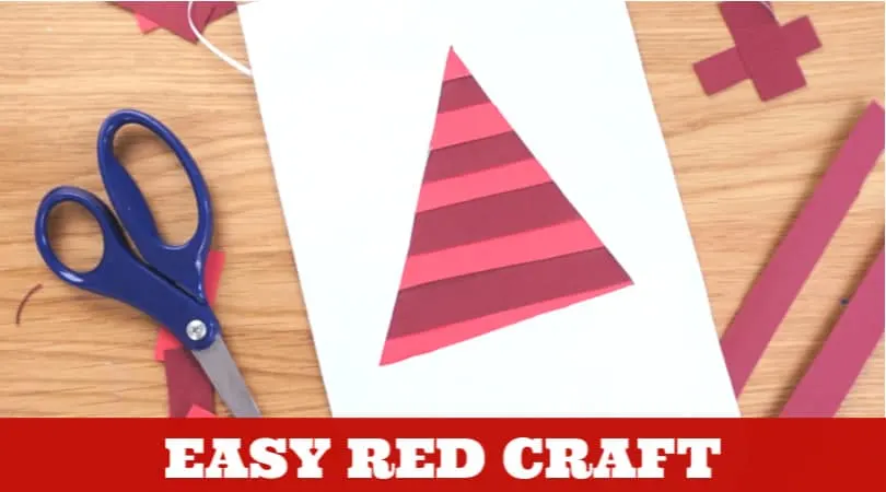 This easy red day art and craft idea is perfect for teaching the color red, practicing cutting skills, or learning about triangles. #twitchetts