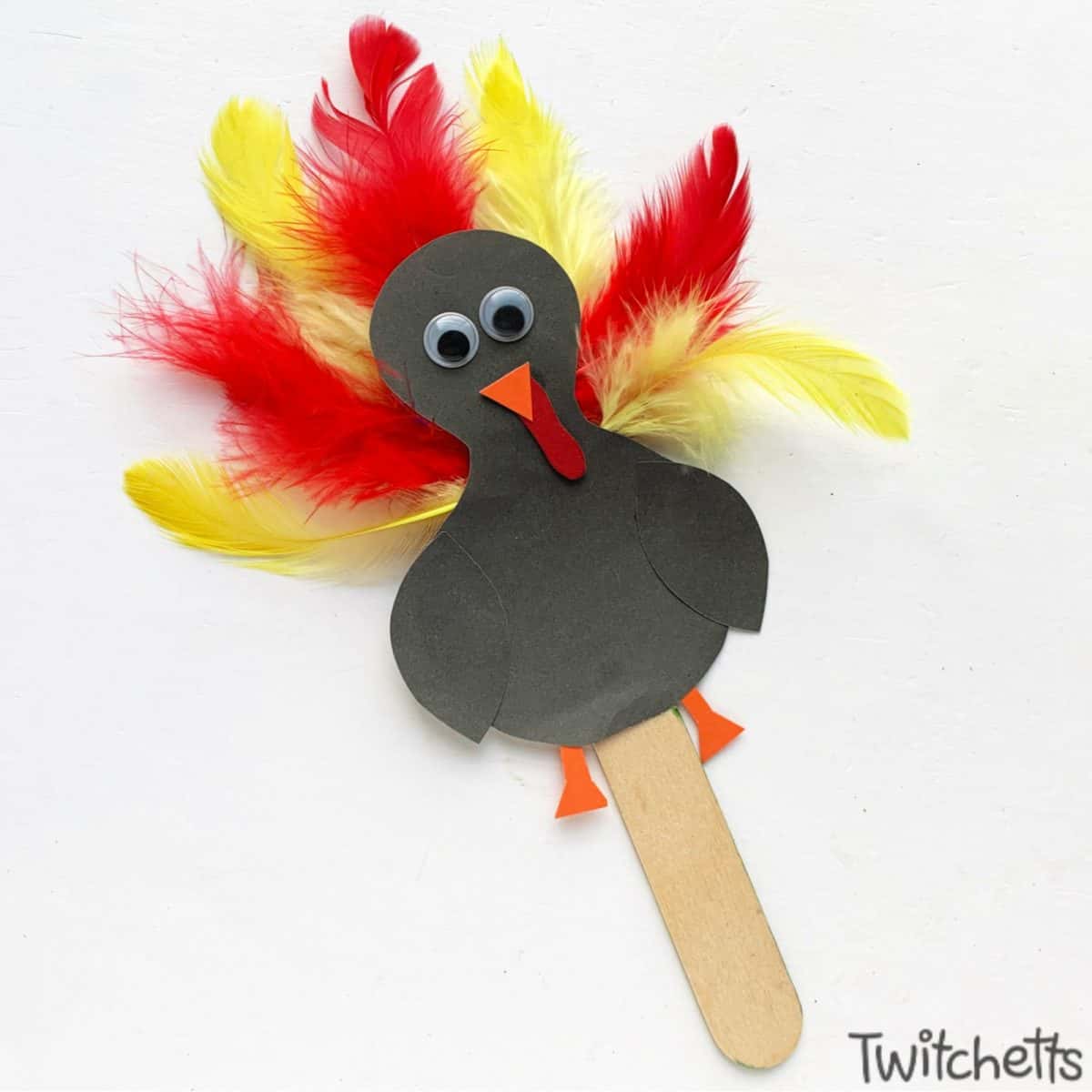 How to make a turkey puppet with paper #twitchetts