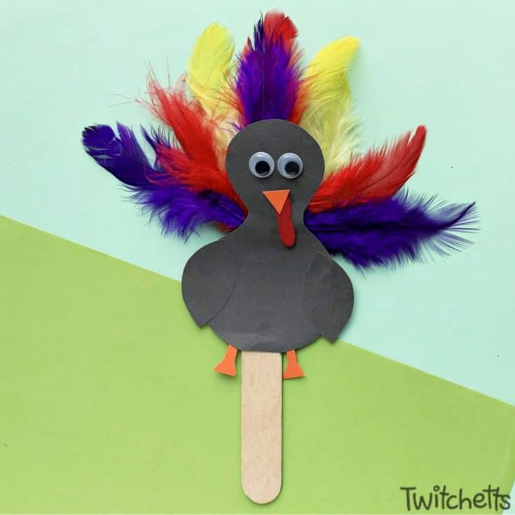How to make a turkey puppet with paper #twitchetts