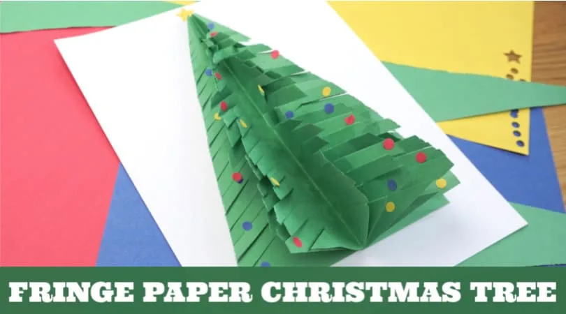 Learn how to make a paper Christmas tree that has an amazing fringe. Kids will love practicing their scissor skills to create this fun construction paper Christmas craft.